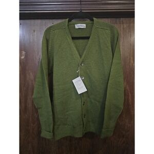 Vintage Bernhard Altmann Sweater Mens Large Wool Cardigan V Neck Scotland 60s